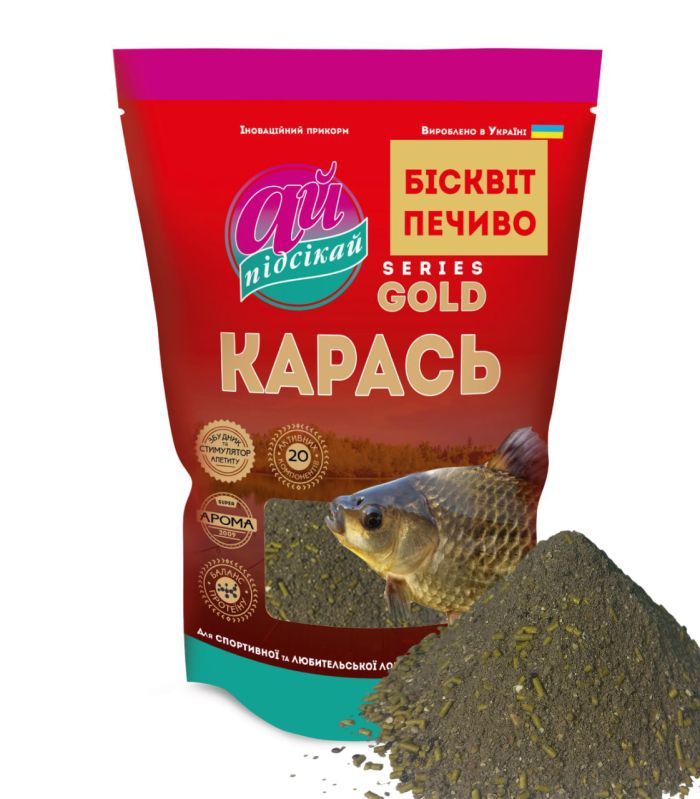 Прикормка Ай підсікай Карась gold бісквіт печиво 1000 г