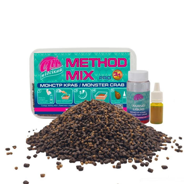 Пелець Ай підсікай Method mix Pro 3 in 1 монстр краб 2 мм 400 г